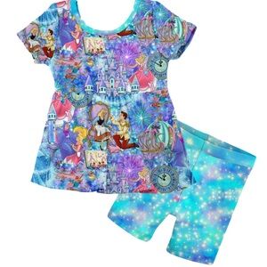 NWT Moonlight bamboo Disney Cinderella Peplum Top & Shorts Set